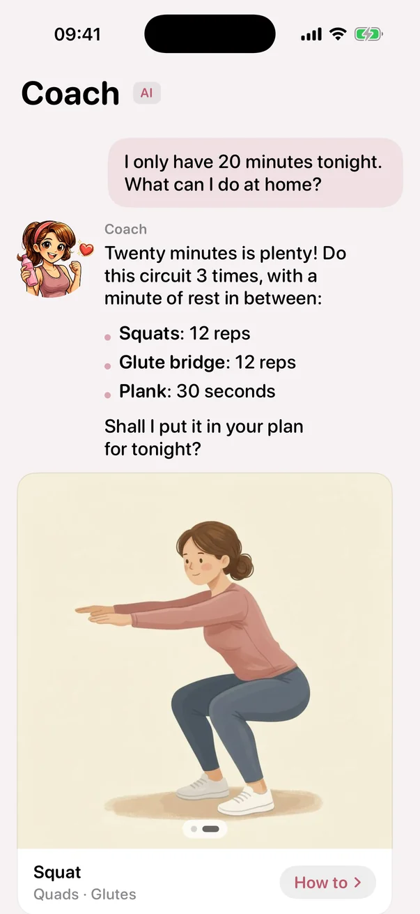 Chatting with the MomFit coach
