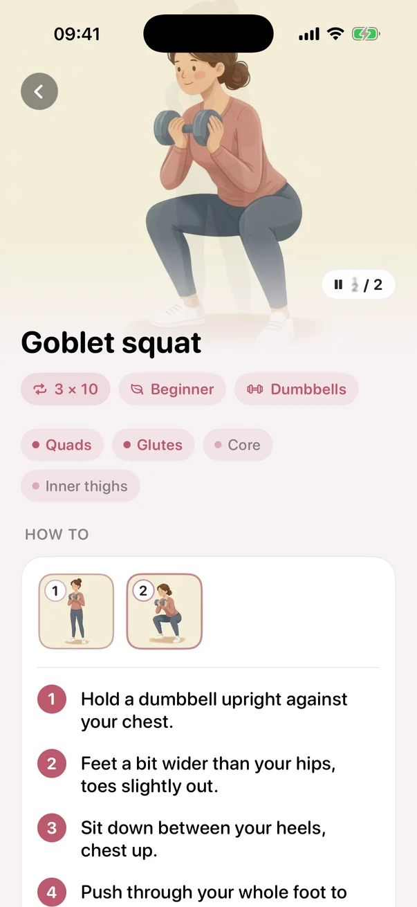 An exercise with step-by-step pictures